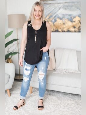 Mad About You Tank (NWT) 🍒 Black, Oversized XS/S on tag